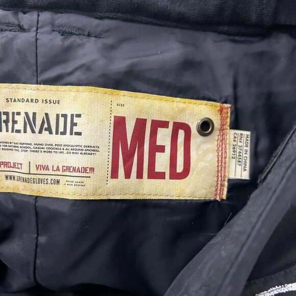 Grenade Men's Medium Snowboard Pants Black Pockets Logo Vented - Picture 3 of 16